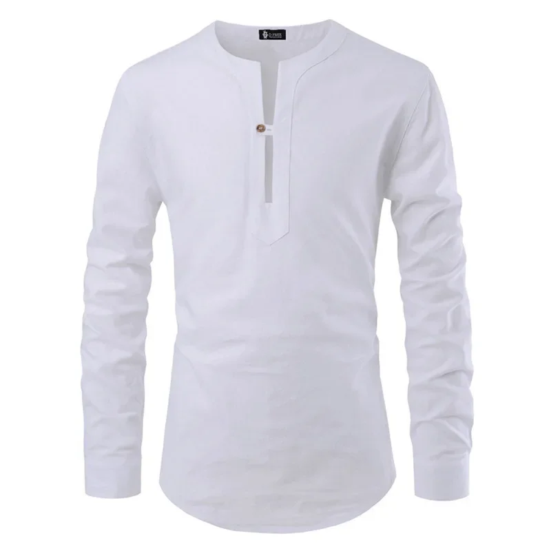 

2023 Spring and Autumn New Men's Large Casual Versatile Fashion Pullover Stand Neck Slim Fit Long Sleeve Shirt