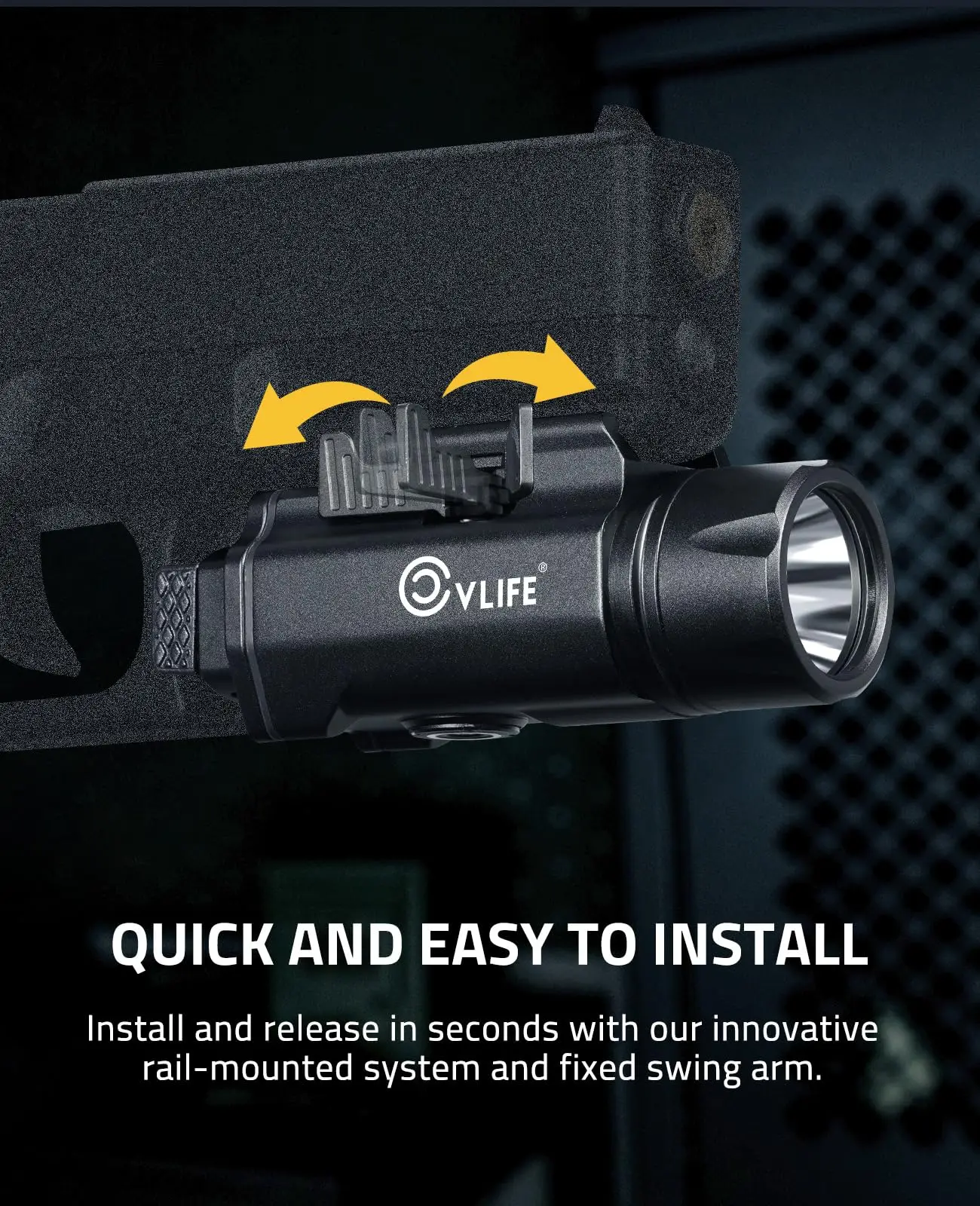 CVLIFE 1500 Lumens Tactical Flashlight Laser Light Combo for Picatinny Pistol Rechargeable Adjustable Rail Magnetic Charging