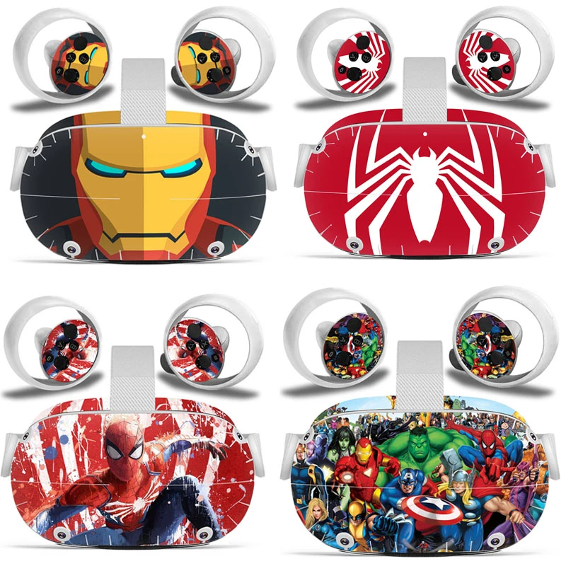 Marvel Iron man Vinyl Skin Sticker for Oculus Quest 2 VR Sticker Headset Virtual Reality Decals Protective PVC Skin