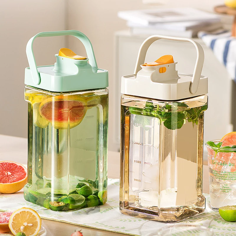 

Liters Water Bottle Faucet Large-capacity Fruit Tea Drinking Bottle Outdoor Camping Sports Kettle Portable Plastic Water Cup