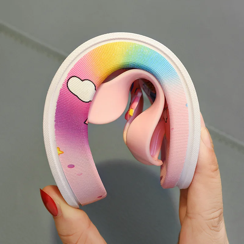 Cute Unicorn Flip-flops Girls 2022 Summer Indoor Home Bath Non-slip Sandals Children Princess Clip-on Flat Beach Shoes Slippers 2