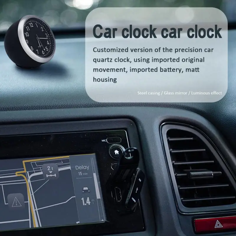 

Car Clock Durable Luminous Display Automobile Ornament Convenient Mechanics Quartz Clock Luminous Car Timepiece Accurate 40mm