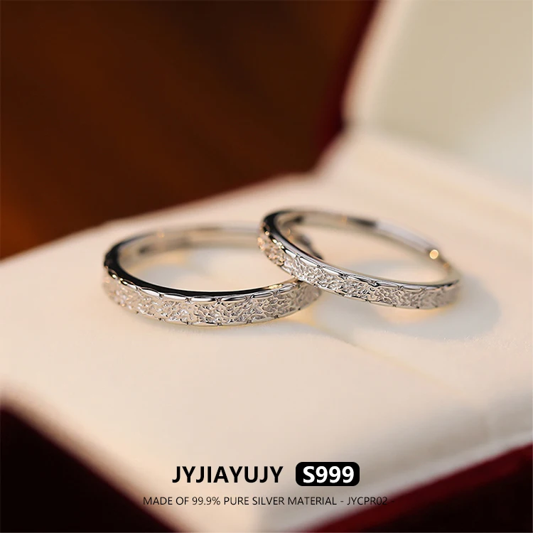 

JYJIAYUJY 100% Whole Original Pure Silver S999 Couple Ring In Stock Jewelry Gift Daily Use JYCPR02