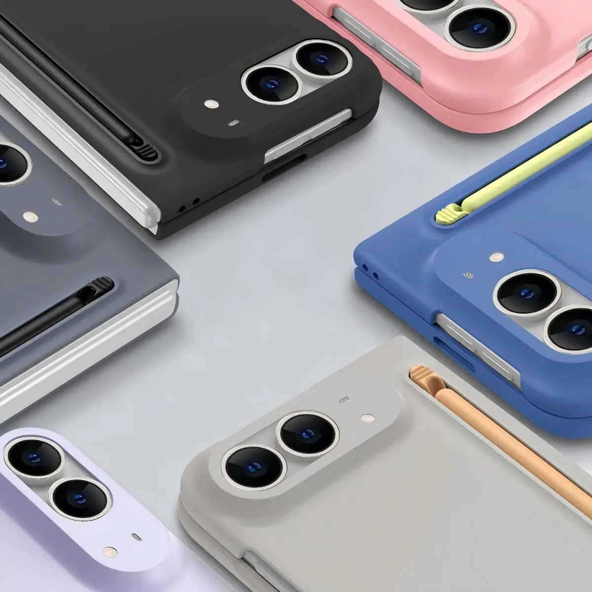 Deluxe Stylus-Compatible Duo with Built-In Pen Slot and Full Protection - Elegant Solid Color Finish