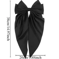 Women Elegant Bow Ribbon Hair Clip Fashion Solid Satin Spring Clip Simple Bowknot Hairpins Barrettes Hair Accessories for Girls 6
