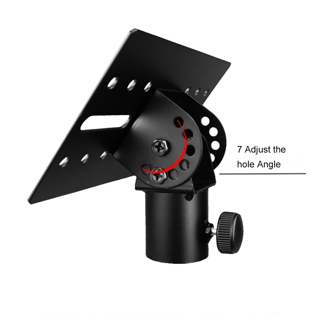 Heavy Duty Speaker Stand Adapter Top 7-Angle Metal Mount Tripod Adjustable Speaker Stand Adapter Bracket for 3.5cm Support Pole