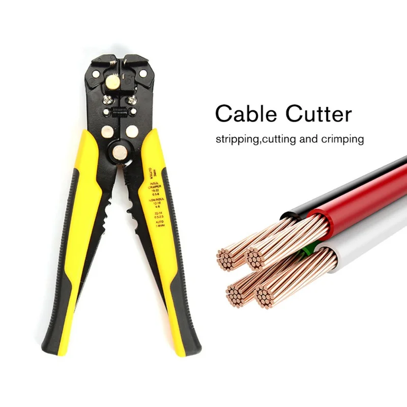 

Multi-tool Cable Cutter Crimper Automatic Wire Stripper Multifunctional Stripping Tools Crimping Pliers Terminal 0.2-6.0mm2 Tool