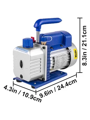 3 CFM vacuum pump with gauge set on display