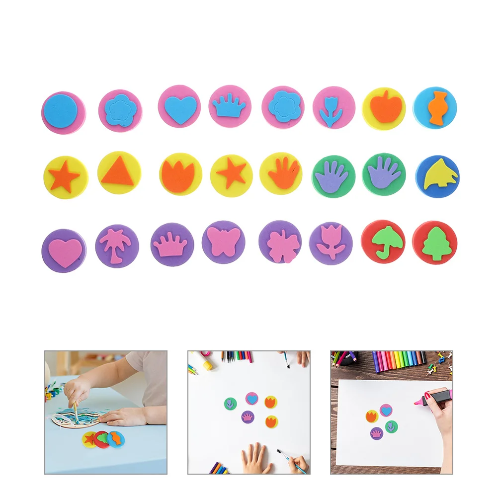 

24Pcs Kids Painting Sponges Cute Sponge Stamper Crafting Painting Sponges Sponge Drawing Tools