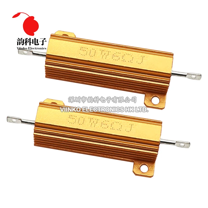 Aluminum Power Metal Shell Case Wirewound Resistor 50W 0.01 ~ 100K 0.1 0.5 1 1.5 2 6 8 10 20 100 150 200 300 500 1K 10K ohm wirewound resistor