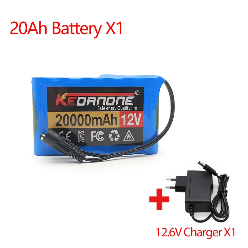 

Original 3S2P 12V 20000mAh 18650 Lithium Ion Battery DC 12.6V 20Ah Rechargeable CCTV, Camera Monitor Replacement Battery+Charger