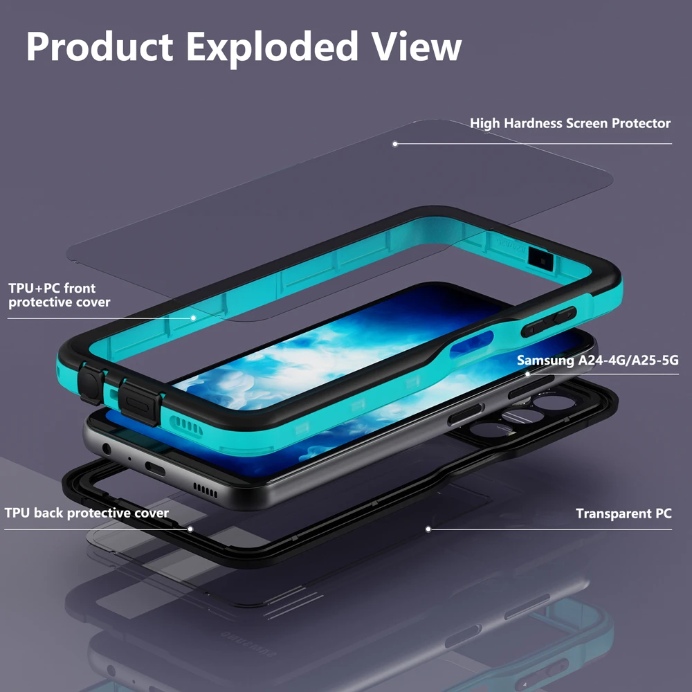 IP68 Submersible Waterproof Case For Samsung Galaxy A24 A25 A54 A34 A14 A53 A33 A23 A13 A52 A32 A12 360 Full Protection Cover