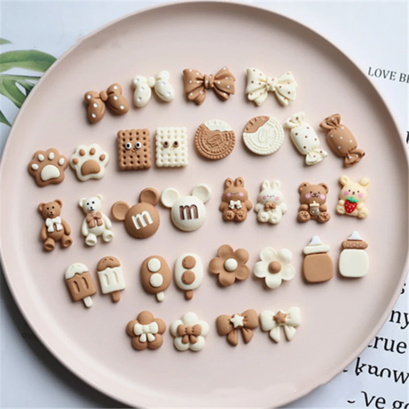 10-30Pcs Animal Flowers Bowknot Resin Hairpin Earrings Jewelry Making Supplies
