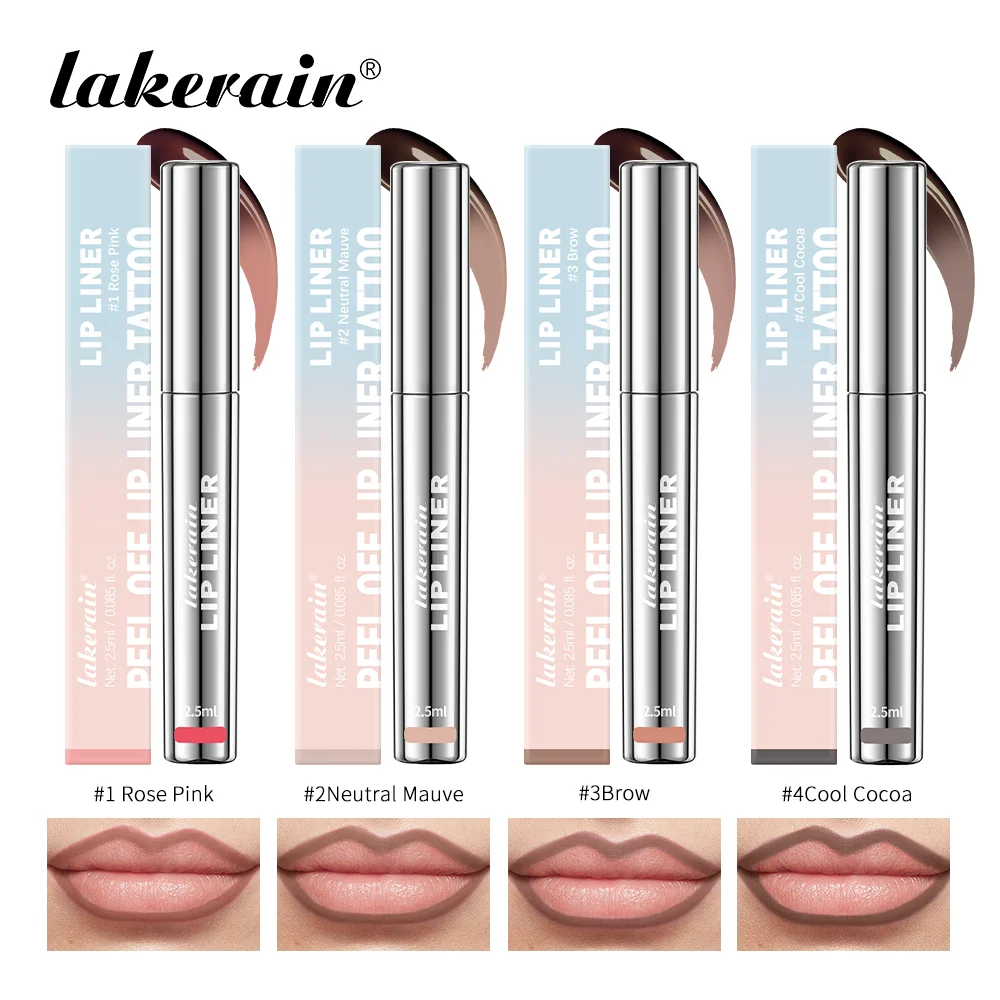 4colors Highly Pigmented Lip Liner Tattoo Matte Peel Off Enhance Lip Liner Lasting Lip Stain Waterproof Transfer-proof Lipstick 2