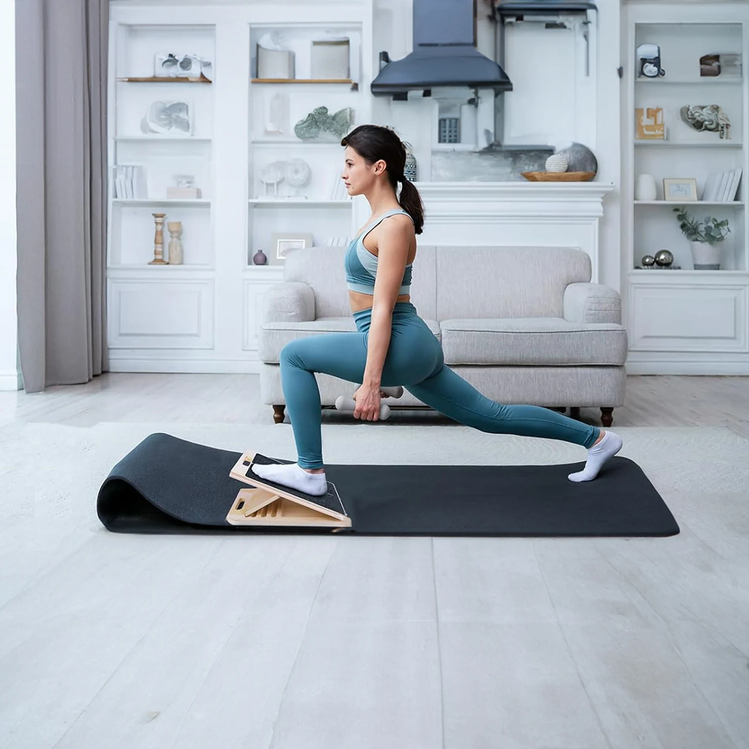 Professional Wooden Stretching Board Slant Board Adjustable Portable Non-slip Calf Stretch Wedge Exercise Equipment Squat Board 2