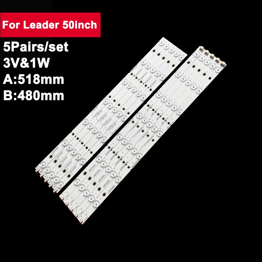 

5pair Backlight TV Strip LED For Leader 50inch TV50LED1301 D50LW7100 IC-A-HWBB50D290L1 HWBB50D290R1 MD30757EU D50LW7100 LE50LNW6