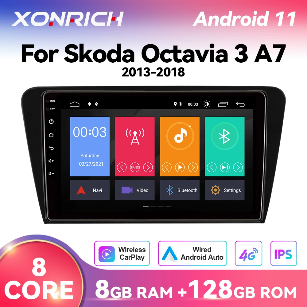 Carplay z systemem Android 11 8GB samochodu Multimedia radiowe dla