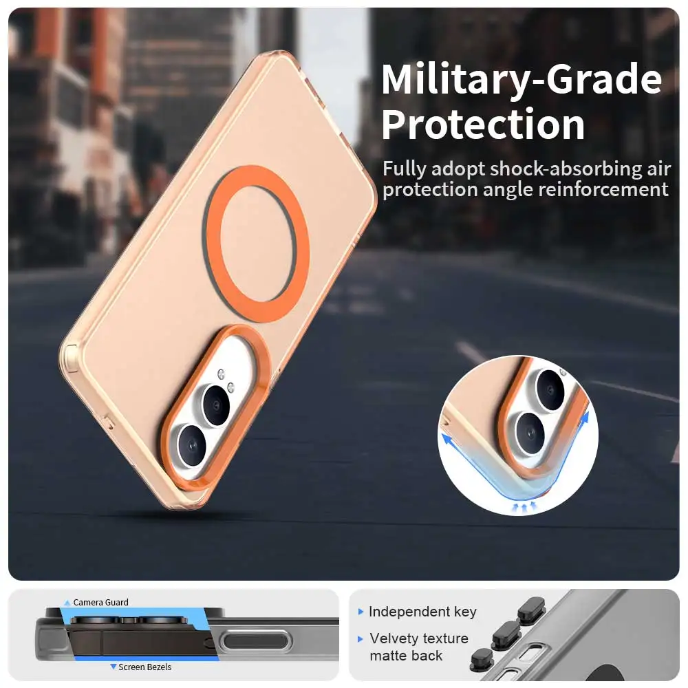 Ultra Frosted Shockproof Matte Phone Case with Magnetic Design