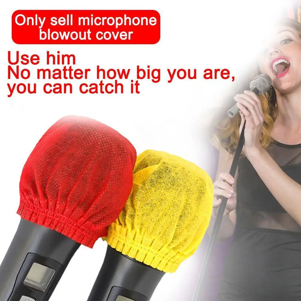 

2pcs Ultra-Thin Microphone Cover Disposable Non-Woven U-shaped O-shaped Wheat Case KTV Microphone Case Anti-Spray Microphone