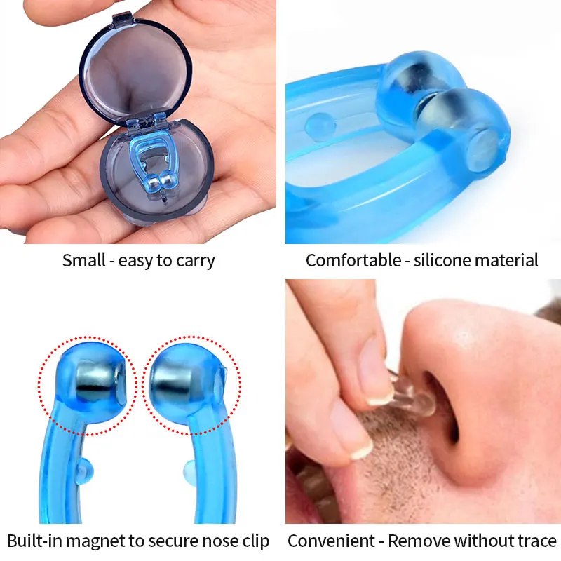Silicone Magnetic Anti Snoring Device Stop Snoring Mini Nose Clip Improve Sleeping Men/Women Beauty Health 1/2/4PCS