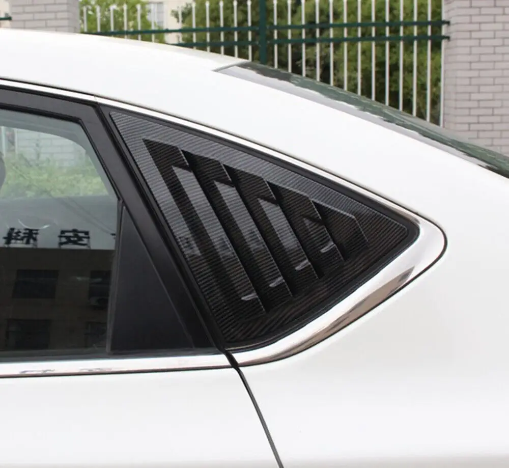 Car Rear Window Cover For Nissan Sentra Sedan 2013-Car Rear Louver Window Side Shutter Cover Trim Sticker Vent Scoop ABS Carbon Fiber