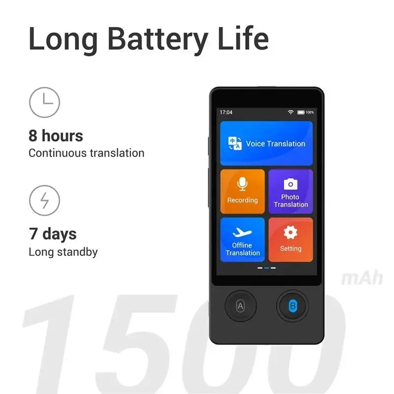 W12 AI Voice 144 Online Language WIFI Instant Translator Intelligent Real-time Recording Text Photo Travel Business Translation