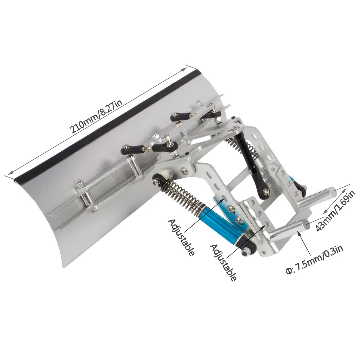 1/10 RC Crawler Snowplow Adjustable Aluminum Plow Blade for Axial