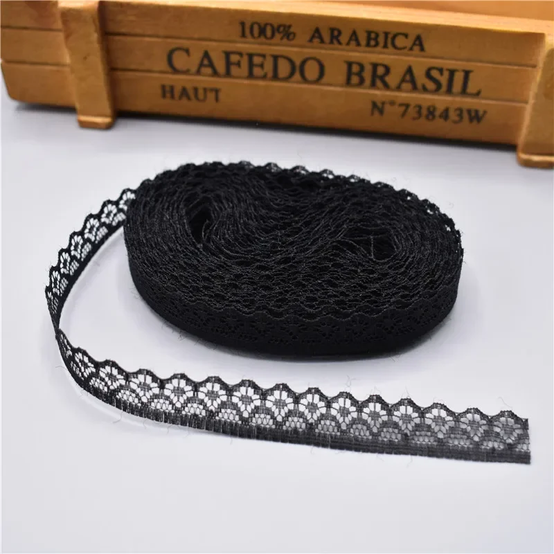 Lace Ribbon 10 yards Lace Ribbon Tape Width 14MM Trim Fabric DIY Embroidered For Sewing Wedding dress Decoration african lace fabric