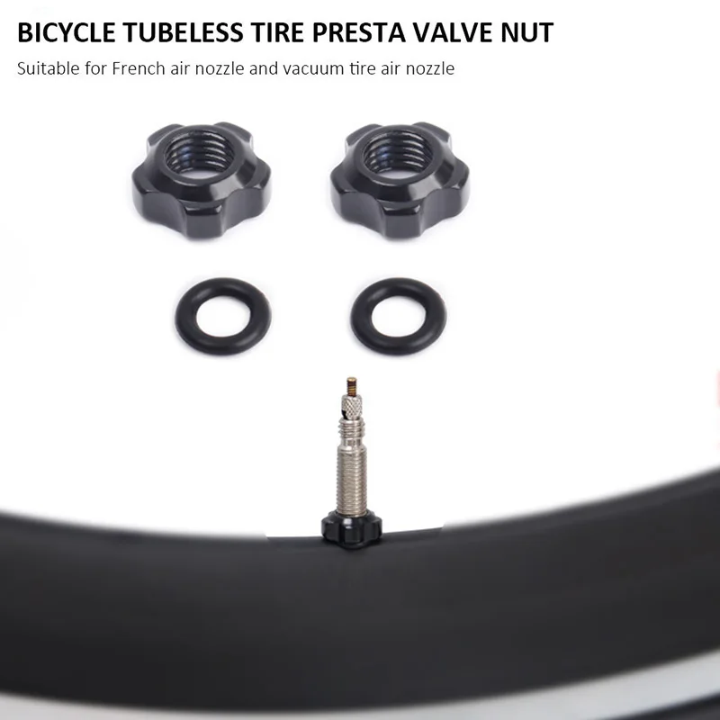 Bicycle tire valve cap 1~16sets tubeless Presta valve screw dustproof covers fixed washer for MTB road bicycle