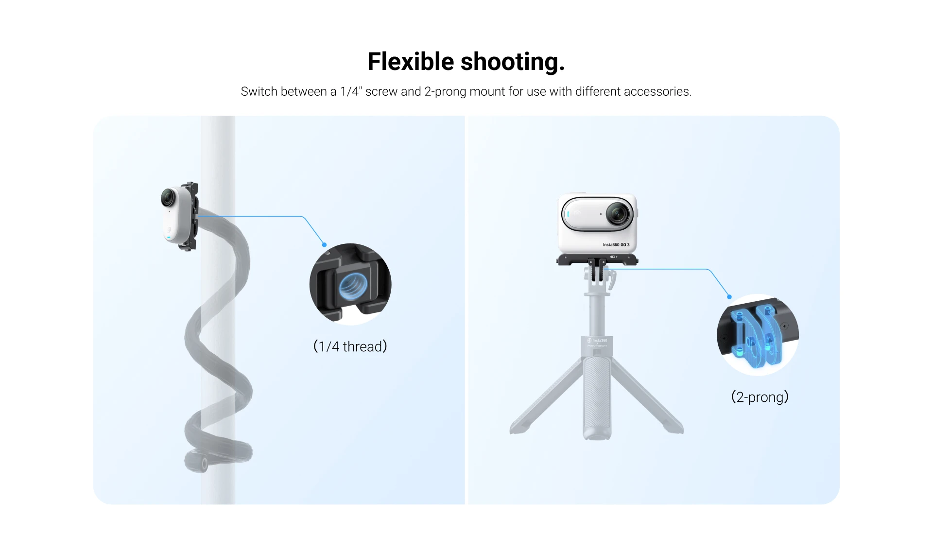 Description Picture 4 of itemInsta360 GO 3 Original Accessories Dive Case / Selfie Stick / Carry Case / Lens Guard / Quick Release Mount / Magnet Pendant