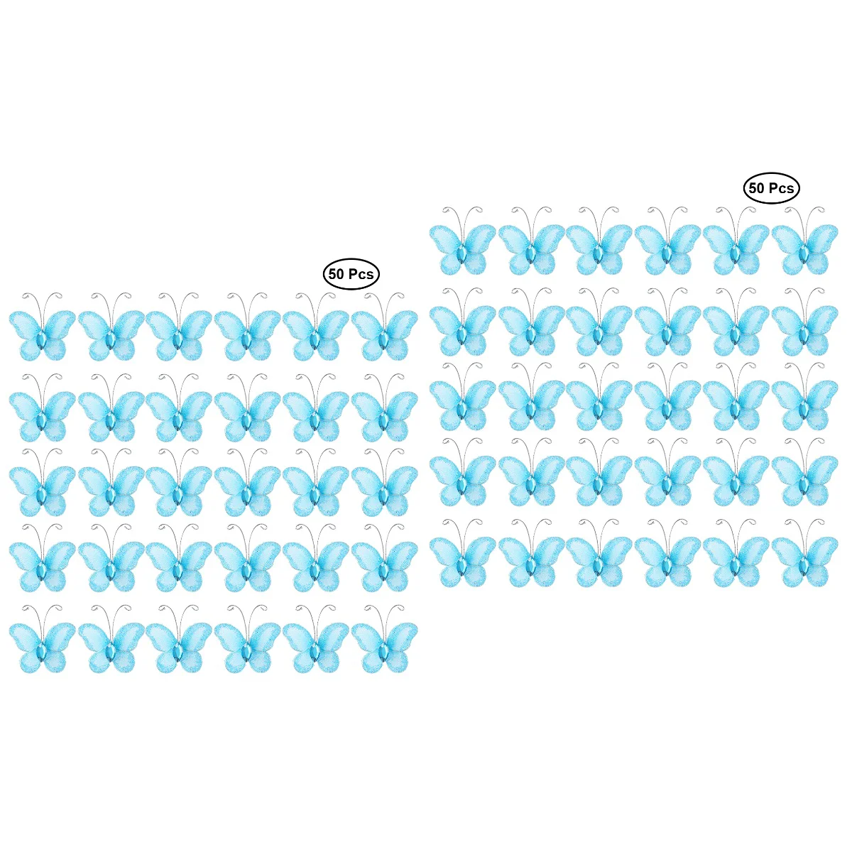 

100 Pcs Decor Decorative Butterfly Wedding Favor Decorate Glittering Wired Mesh