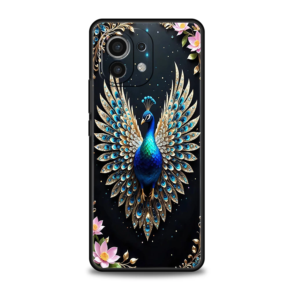 Peacock Pattern Soft TPU Phone Case - Elegant Animal Design Cover