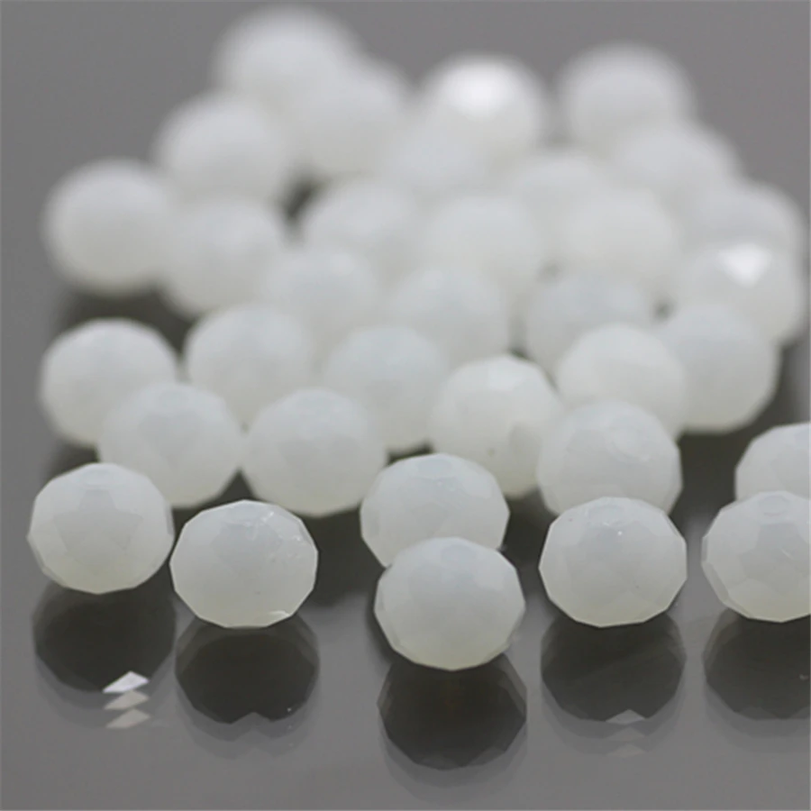Olive Green Faceted Crystal Glass Rondelle Beads - 50pcs