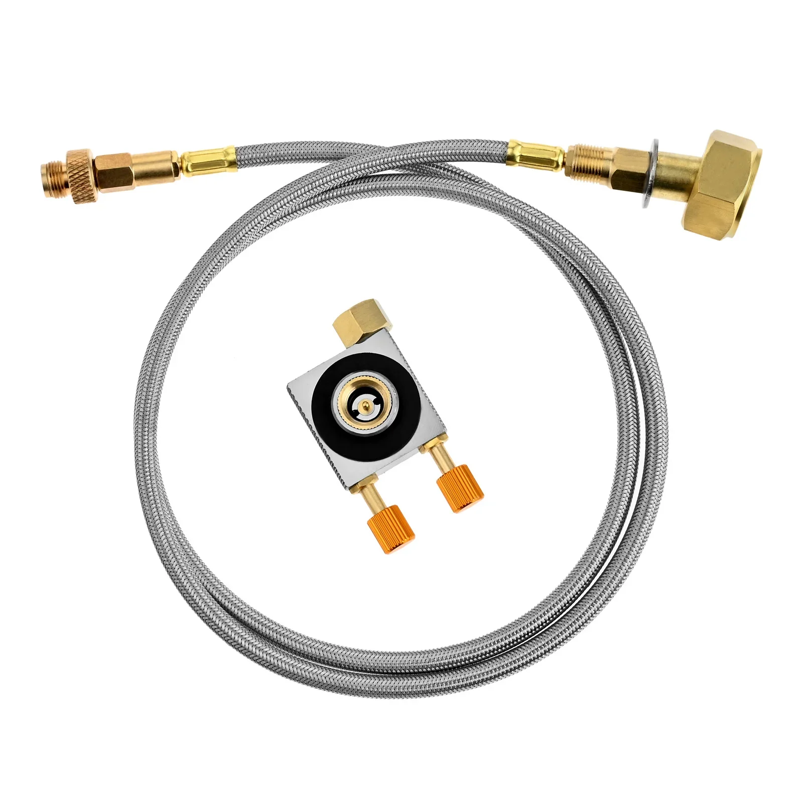 1m Air Steel Pipe with OD can CB Can Gas Adapter Kit European Standard Tank Copper Connector Outdoor Camping Refill Tool Set
