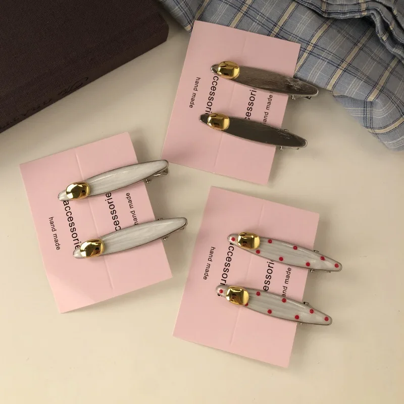 2 Stück hochwertige, raffinierte, einteilige Haarspange, stilvolle Pony-Clip, elegante seitliche Haarnadel, Entenschnabel-Haar-Accessoire