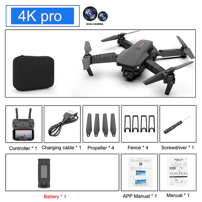 Foldable Rc Drone 4k Pro HD Dual WiFi Camera Wide-Angle Remote Control Plane Quadcopter One Key Return Mini Drones Boy Toy Gift explorers 4ch remote control quadcopter 2.4 g RC Quadcopter