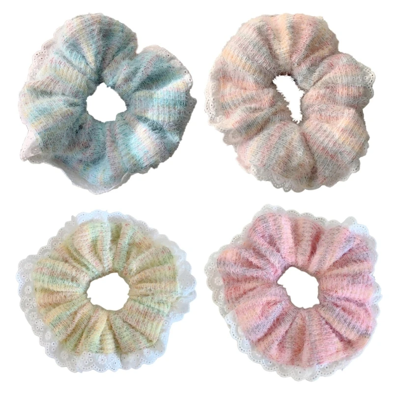 

Elegant Lace Headband Soft Fabric Ponytail Holder Sweet Women Girls Rubber Bands