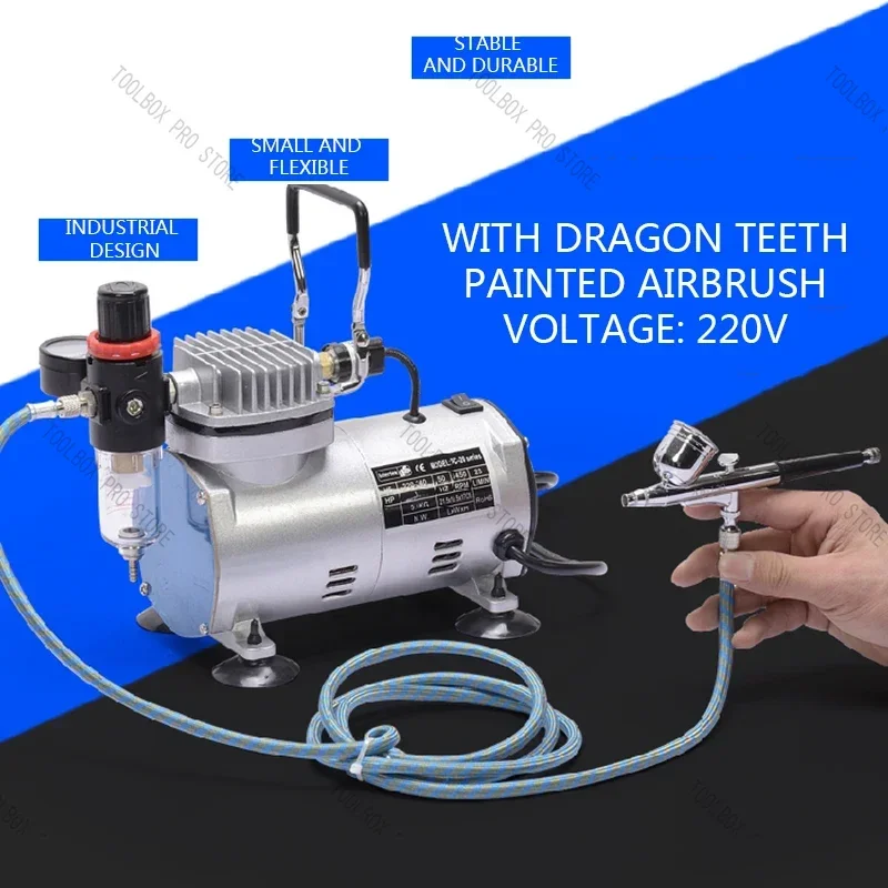 TC-208 Mini Air Compressor 220V Ultra Quiet Oil-free Vacuum Pump Fully Enclosed Jet Pump Air Compressor Tool