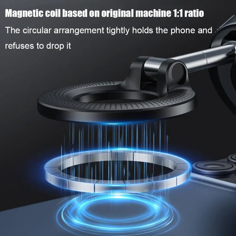 1PC Universal Folding Strong Magnet Magnetic Phone Holder 360°Rotation Desk Car Vacuum Suction Windshield Dashboard MobileHolder