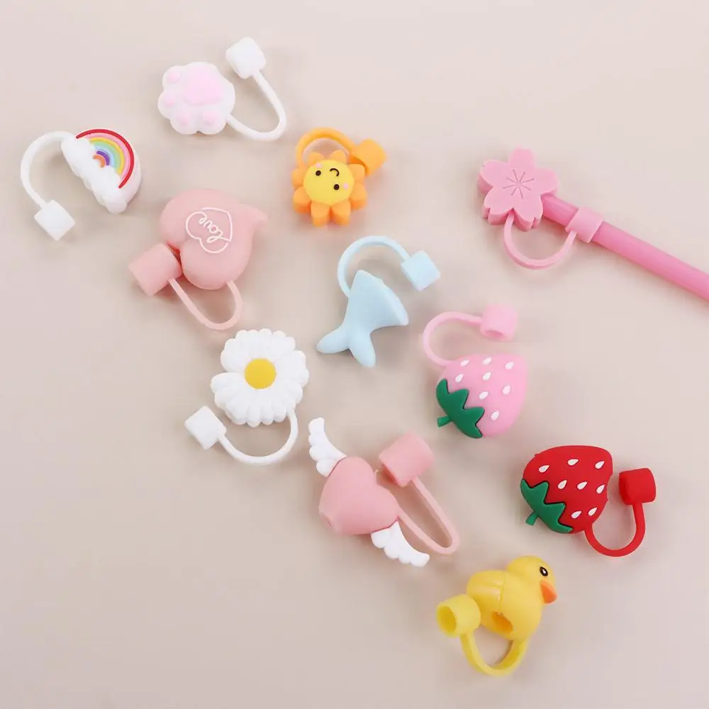 Silicone Straw Covers Anti-Dust Cap for Straws