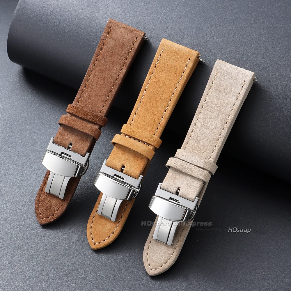 Luxurious Suede Cowhide Watch Strap with Quick Release