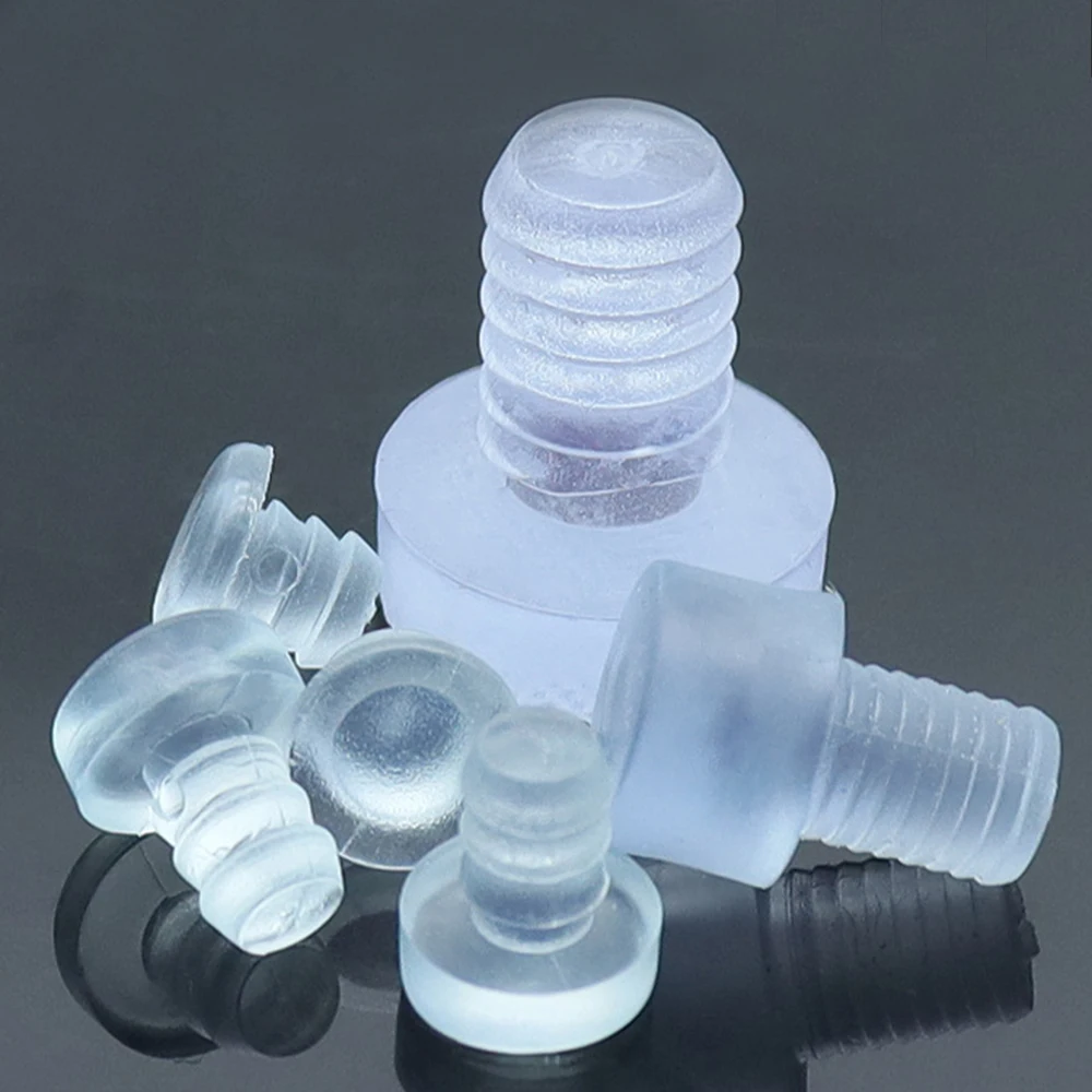 100/50/20/10Pcs Clear Rubber Embedded Furniture Bumper Table Chair Leg Feet Bottom Glide Slide Pad Floor Protector Shockproof Furniture gliders furniture foot mats chair leg protector furniture foot protector furniture leg pads furniture leg caps rubber furniture feet pads furniture feet