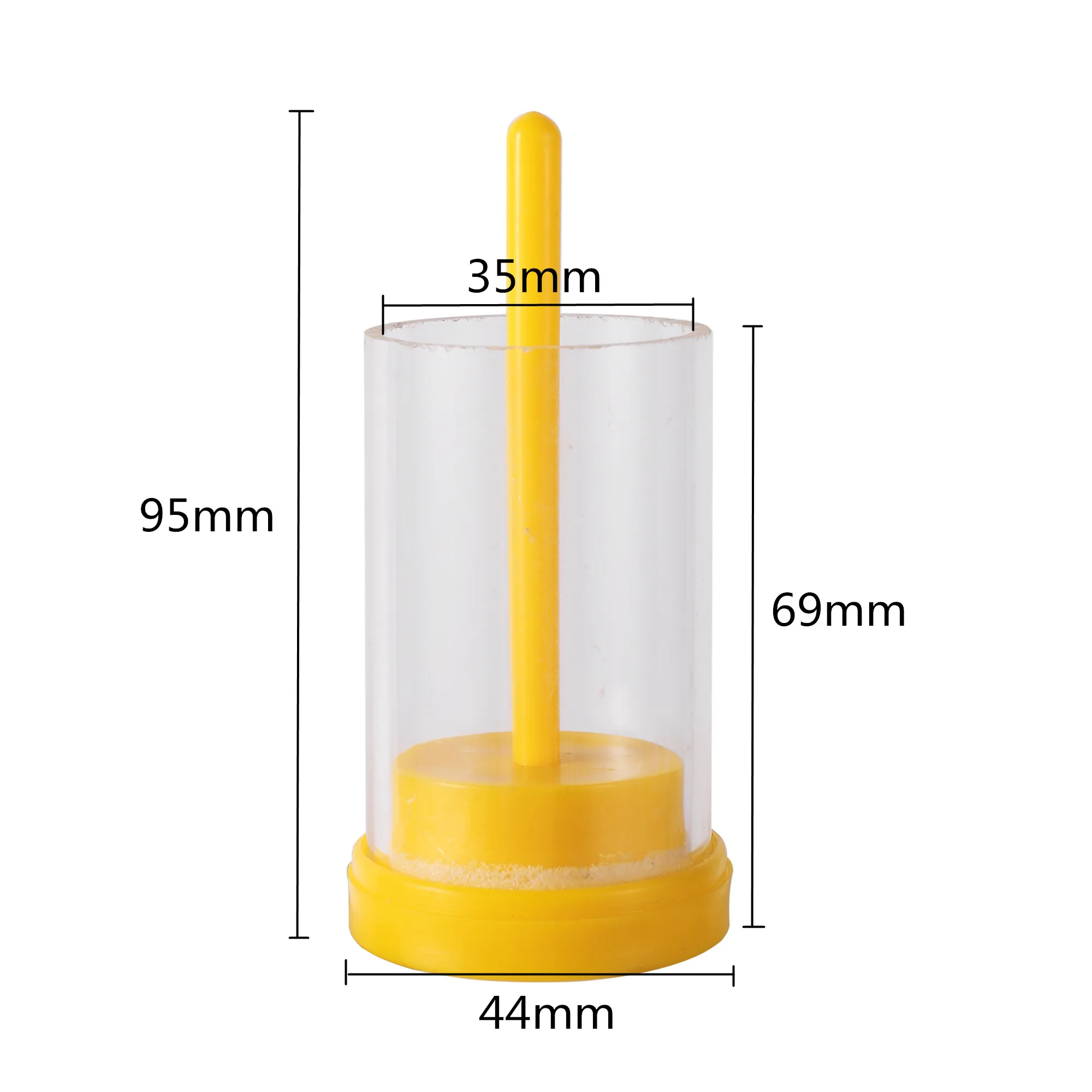 Beekeeper Bee Queen Marker Bottle Bee Mark Cage Plastic Queen Bee Catcher With Plunger Plush Garden Beekeeping Supplies 1Pc