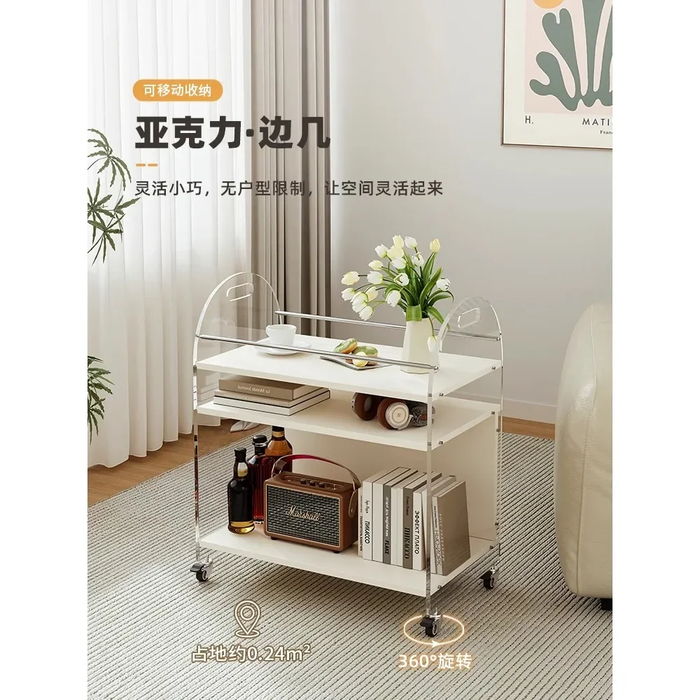 *Sofa Side Table Removable Living Room Small Coffee Table Trolley Bedside Side Cabinet