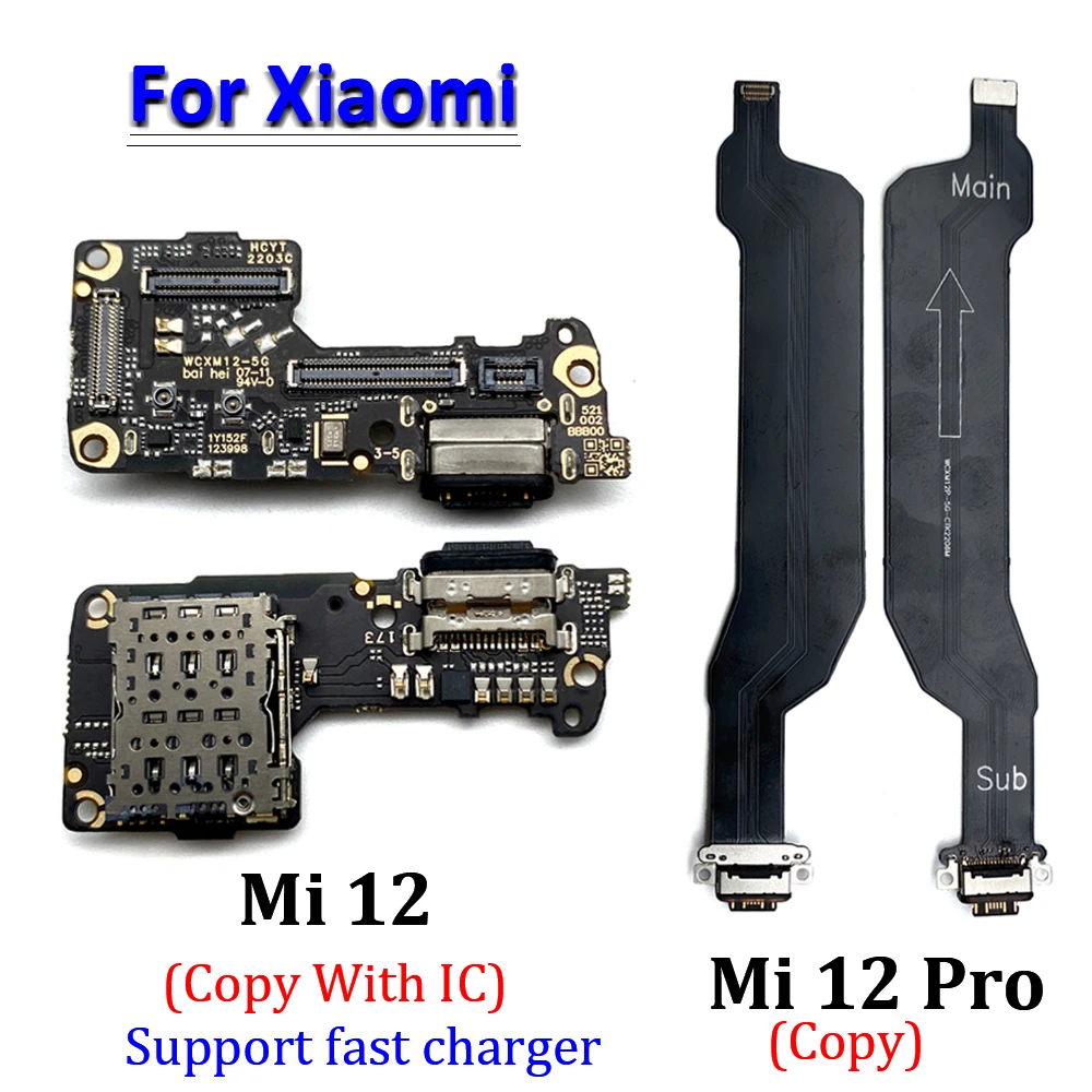 

Original USB Charging Port Dock Plug Socket Jack Board Flex Cable Connector Parts For Xiaomi Mi 12 / Mi 12 Pro Microphone Module