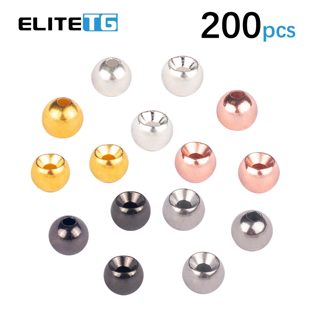 EliteTG 200pcs1.5mm-3.5mm Tungsten Beads Fly Tying Material  Alloy 5Colors Countersunk Beads Nice-Designed DIY Fishing Gear