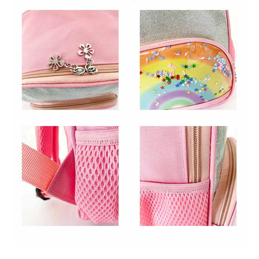 Personalized Embroidery School Bags Kid Girl Shiny Sequins Backpack Glitter Bling Rucksack Travel Daypack Bag Kids Cute Backpack