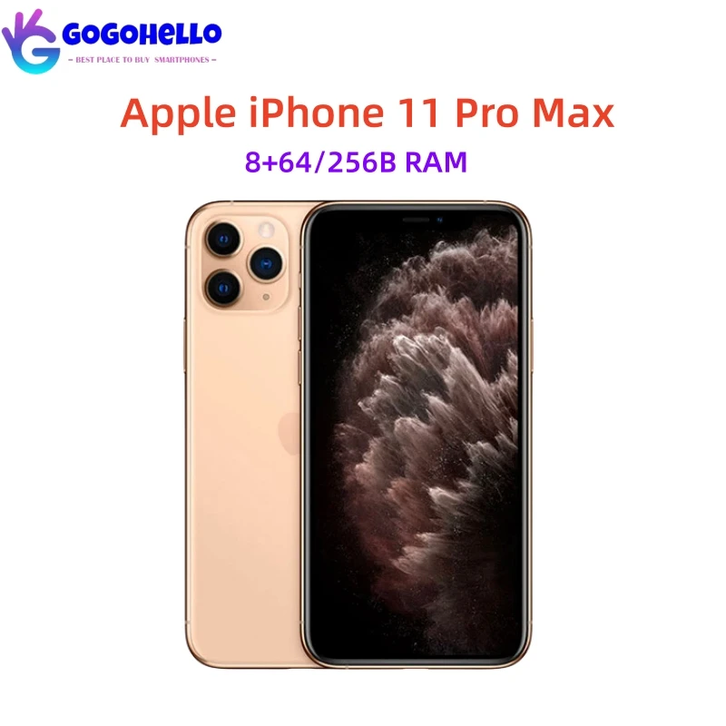 Originale Apple Iphone 11 Pro Max 64/256Gb 4Gb Ram Ios 13 6.5 ''3969 Mah Apple A13 Bionic Triple 12Mp Genuine Oled Face Id Nfc