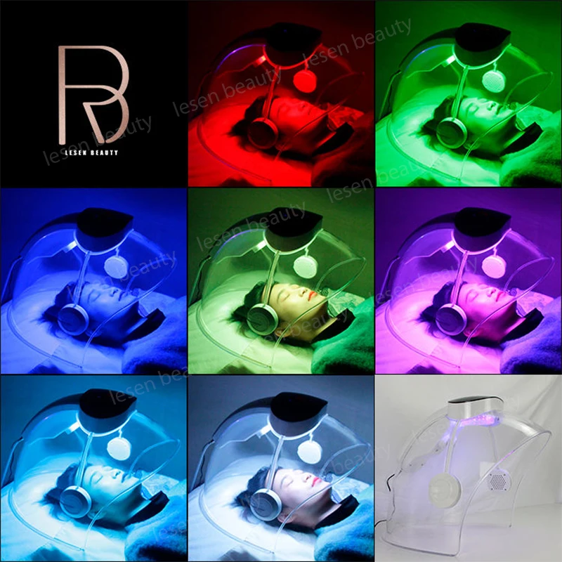 7 Color PDT LED Facial Mask Light Photodynamic Cold Nano Water Sprayer Skin Care Rejuvenation Photon Therapy Lamp Red Blue Light 6