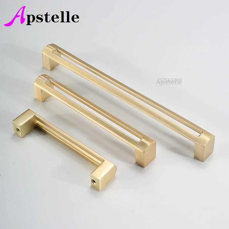 

APSTELLE Simple Style Matte Gold Cabinet HandlesFurniture Handle Hardware Solid Zinc Alloy Kitchen Cupboard Pulls Drawer Knobs